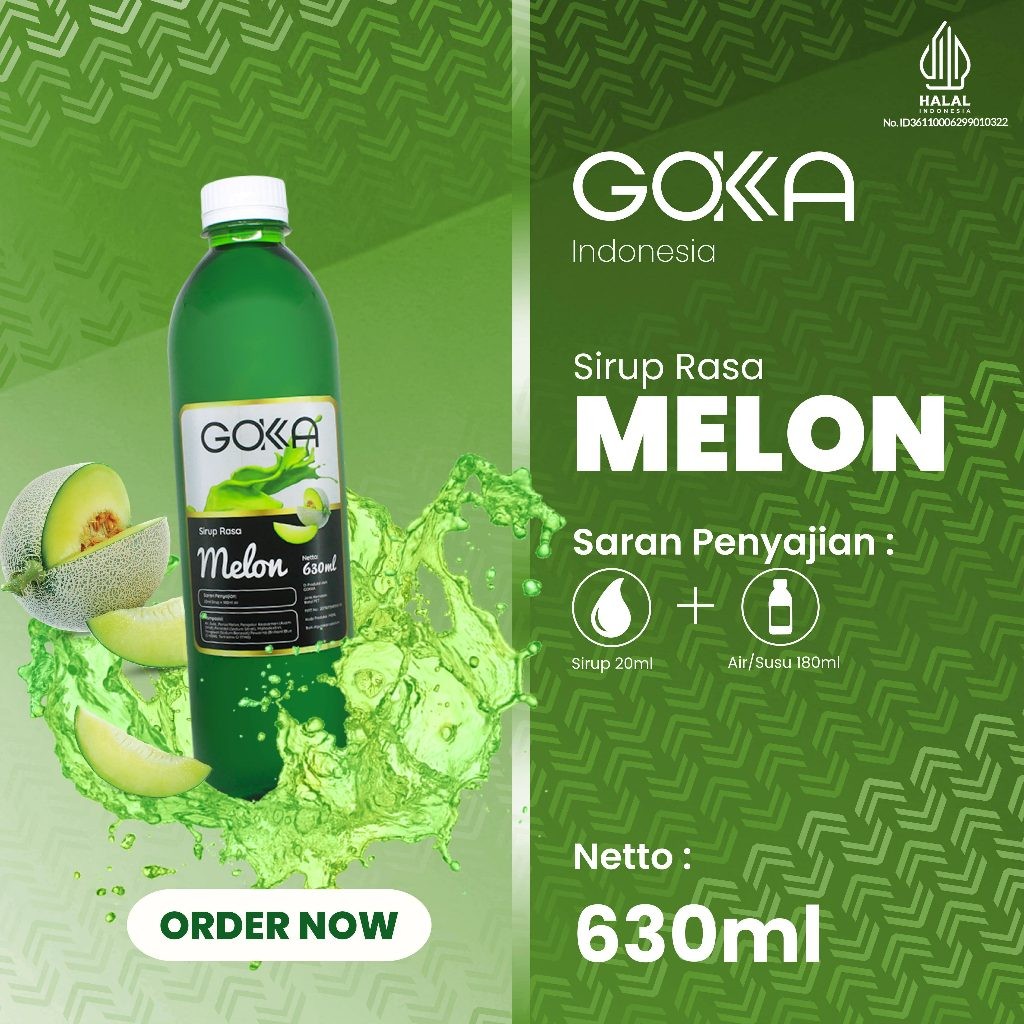 

Minuman Segar Sirup Gokka Rasa Melon / Melon Syrup Gokka 630ml