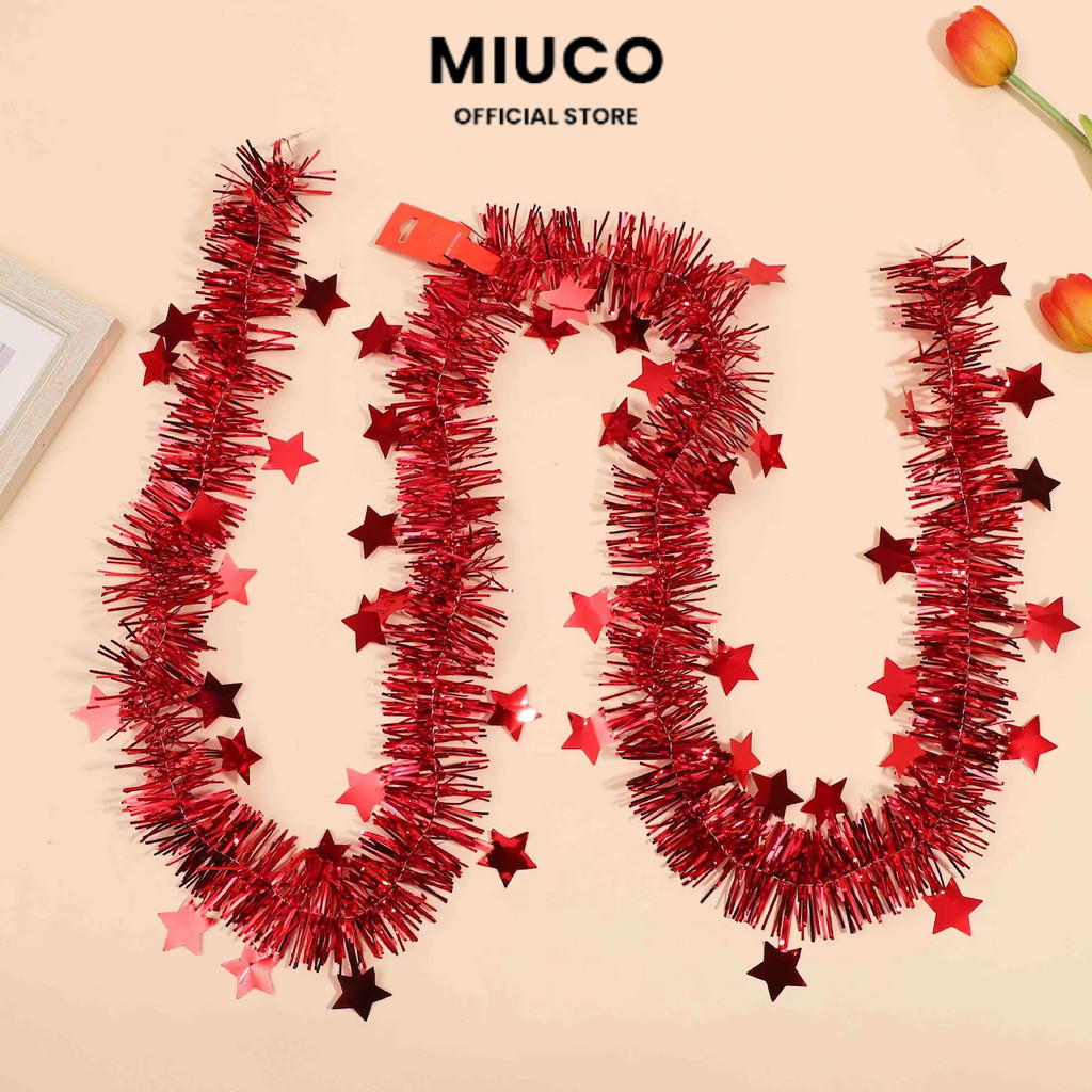 

MIUCO - SLINGER 2 Meter Diameter 5cm Single Colored / Mix / Motif Rumbai Garland Tensil Tinsel Metalik Hiasan