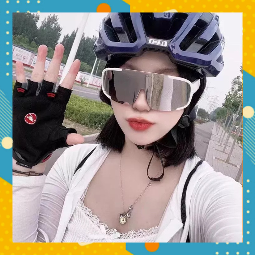 Kacamata SEPEDA Anti UV Kaca Mata Hitam Besar Vintage Sport Wanita Pria Kotak Keren Sunglasses KM254