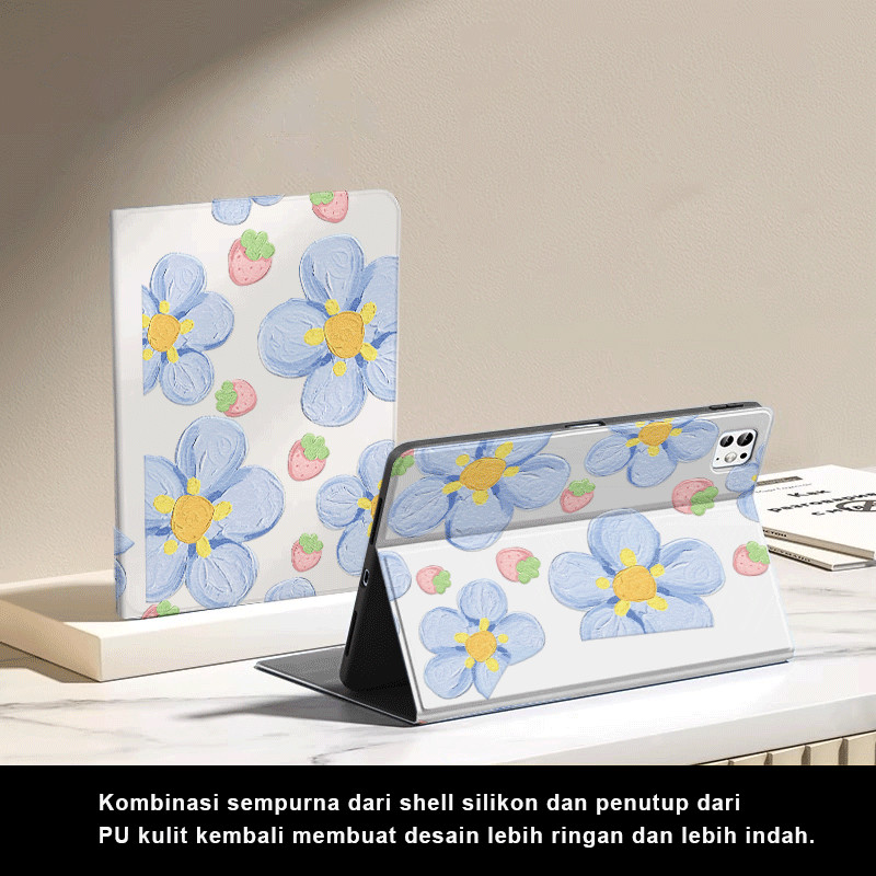 Bunga ungu stroberi Case tablet iPad Mini 4 Mini 5 7,9”Mini 6 Mini 7 8,3” Air 1 2 9,7”4 5 10,9" Pro 