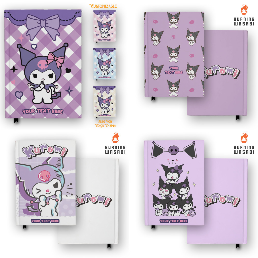 

Notebook Kuromi 2 Sanrio Custom Nama Diary Gift Jurnal Agenda Burning Wasabi Hardcover A5 A6