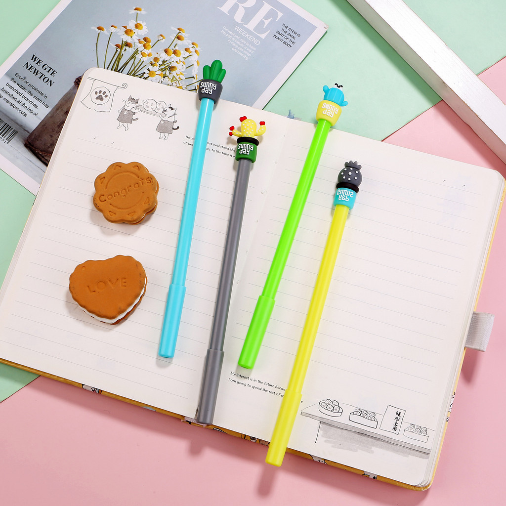 

HYPE N FANCY Pulpen Bolpen Pena Gel Tinta Hitam Karakter Tanaman Kaktus Pena Premium Cactus Sunny Day Lucu Unik Imut Grosir Termurah