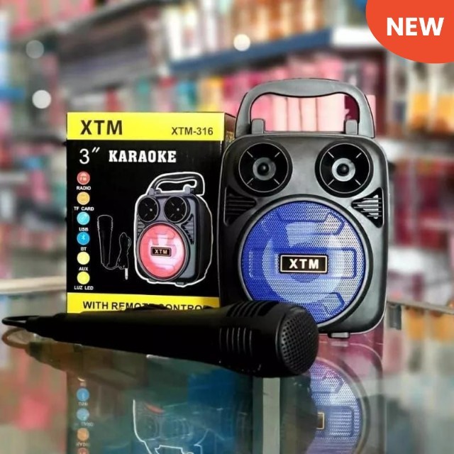 XTM 316 Speaker Bluetooth Speaker Mic Karaoke Wireless Portable Music Karaoke XTM-316