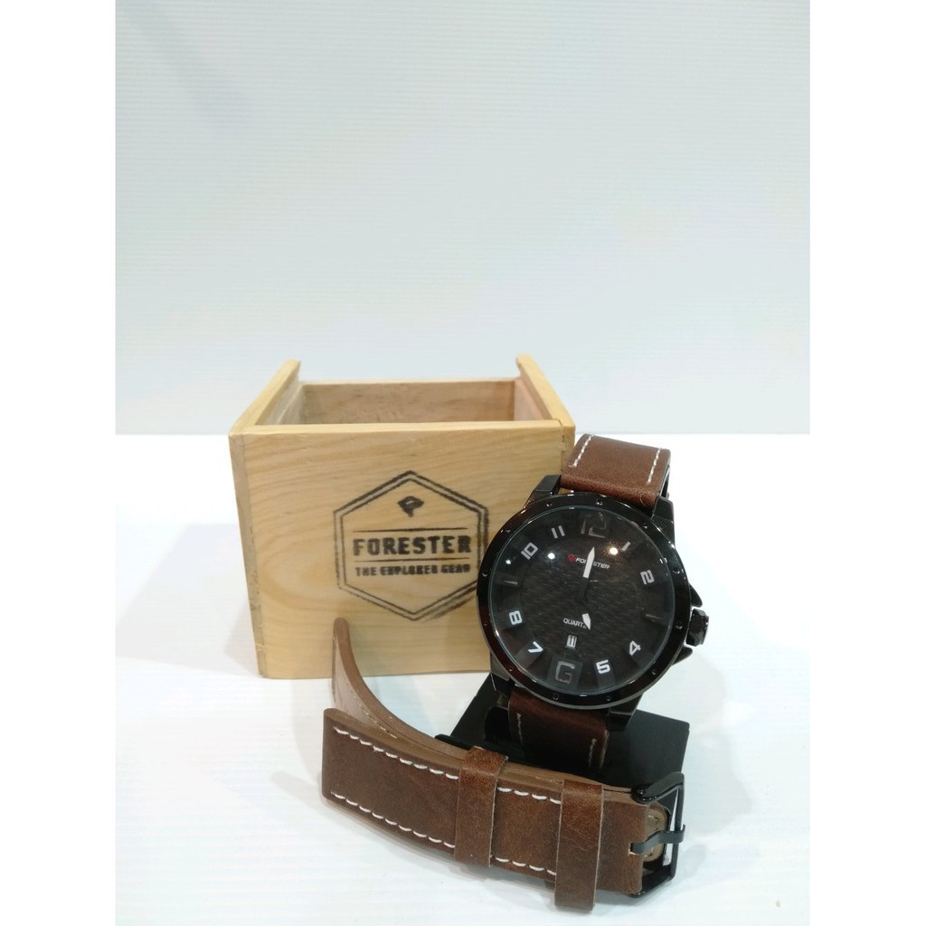 Forester JTF 3002 Waterproof - Jam Tangan Pria Wanita - Jam Tangan Analog Strap Kulit Asli Anti Air