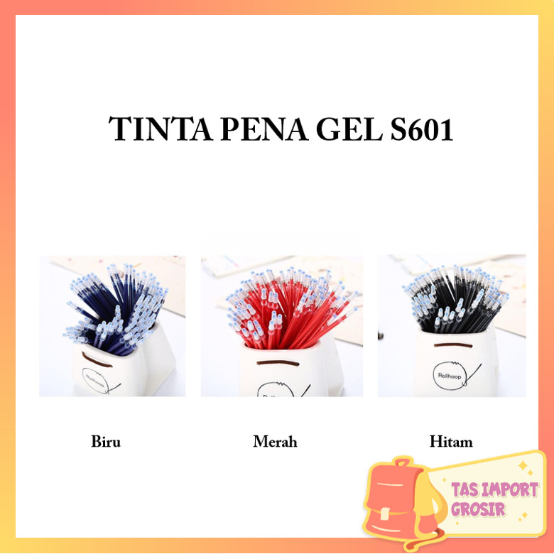 

Tas Import - S601 Refill Tinta Pulpen Cair / Tinta Pena Cair Biru Hitam Merah / Isi Ulang Pulpen Gel