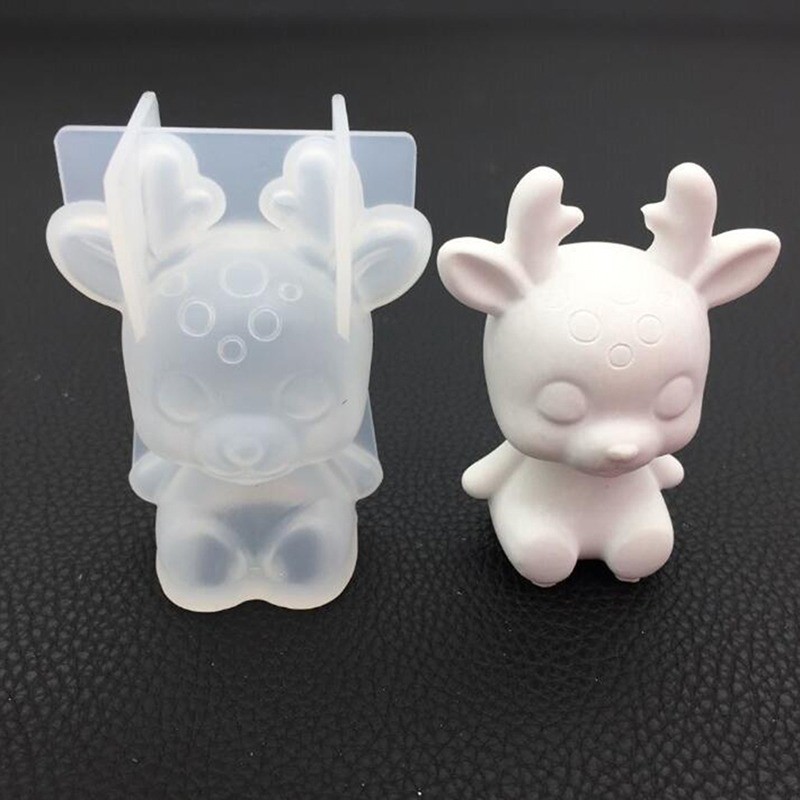 

DIY Mold 3D Sika Deer Silicone Mold For Creative Candle Soap Making Animal Clay Cake Decorative Tools Mold
