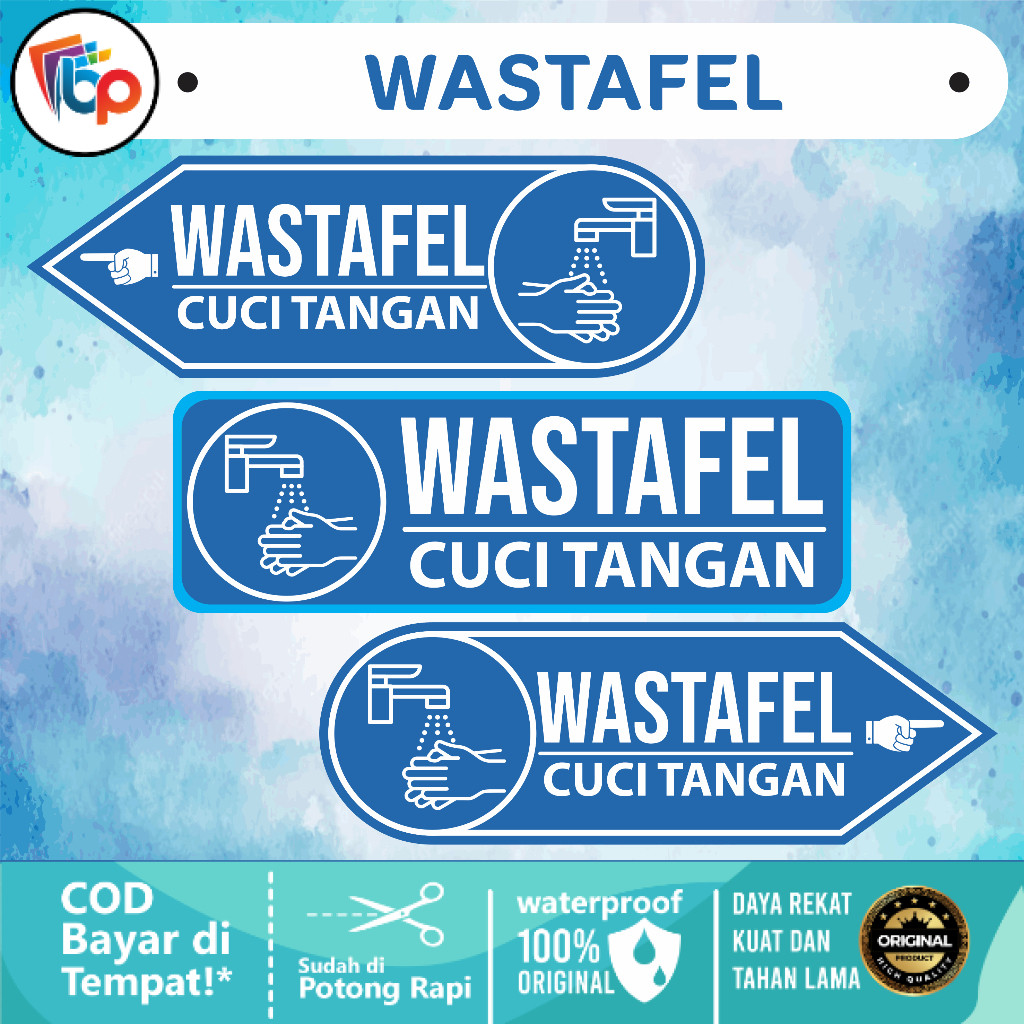 

Stiker Vinyl Petunjuk Wastafel Anti Air Glossy + Cut