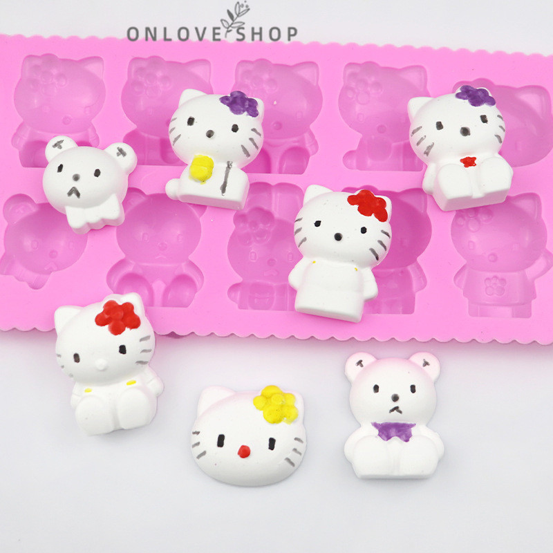 Cetakan silicon jelly Sanrio kartun lucu/ Cetakan jeli es batu coklat kue silikon/Cetakan Puding Cok