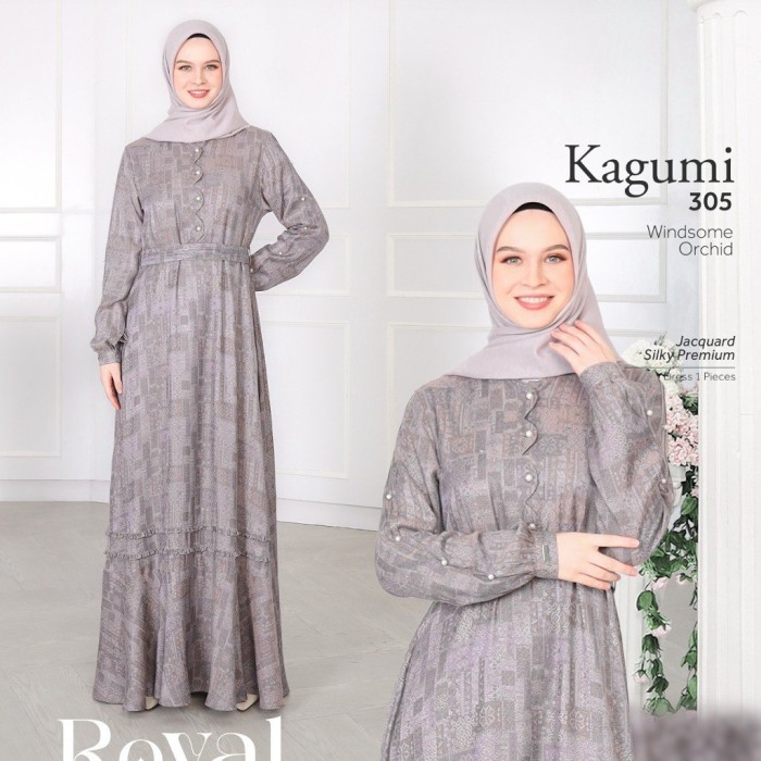 Baju Sarimbit Keluarga Muslim + Ethica ROYAL 29 WINDSOME ORCHID + Ori - Gamis Ibu, XS