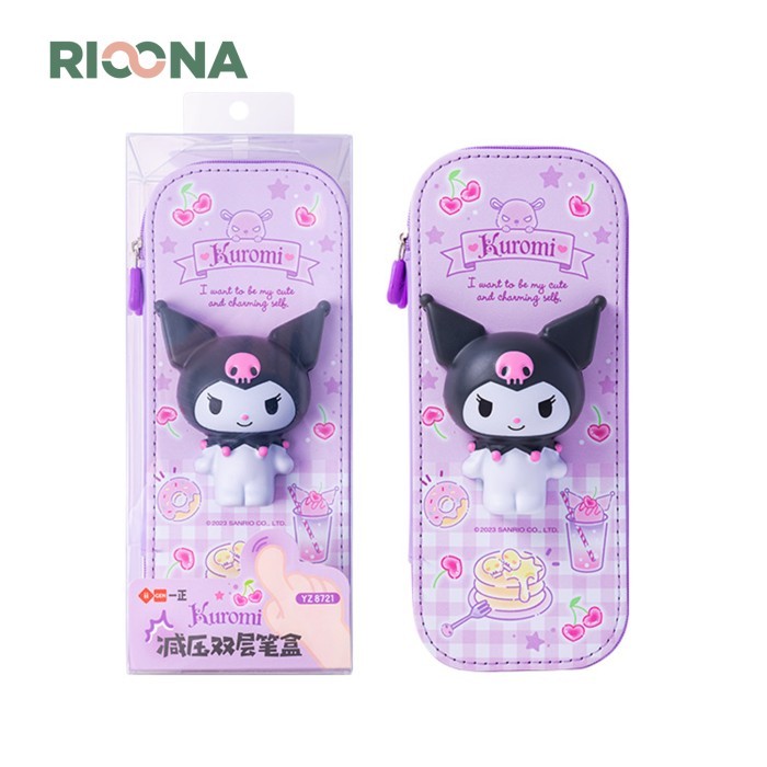 

[New]PROMO Tempat Pensil Squishy Sanrio Dua Susun Pen Holder Squishy - Kuromi