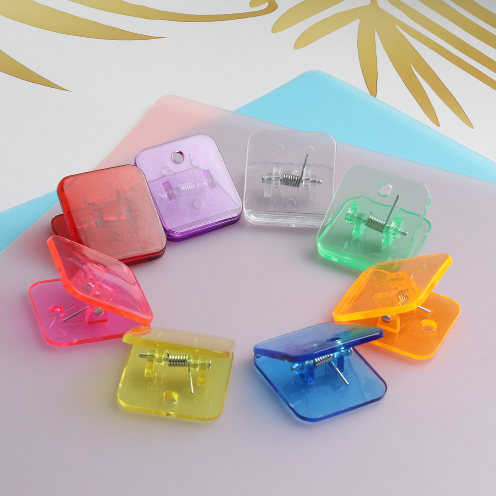 

Square Clear Acrylic Handbook Triangle Clip Student Data Test Paper Corner Clip Sewing Wrapped Edge Long Tail Clip Bill Holder