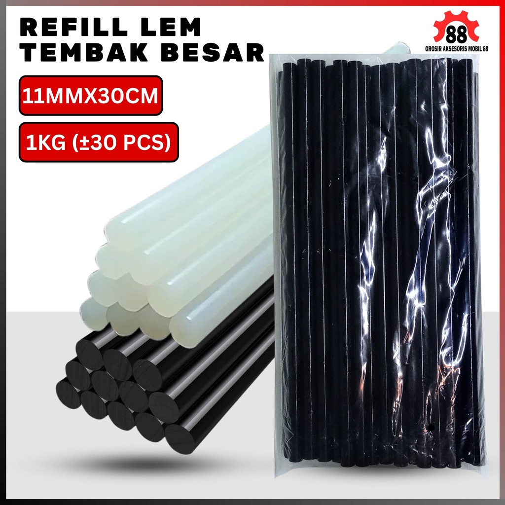 1 KG Isi Lem Tembak Besar Refill Glue Gun Stick Hitam Bening Lem Lilin Bakar Kiloan Hot Melt