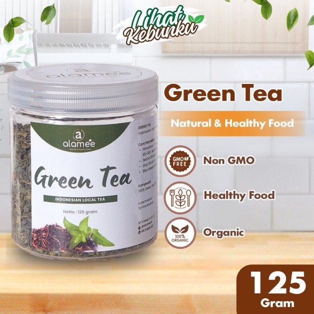 

ALAMEE Green Tea Teh Hijau Greentea Organic Kering Organik Minuman Herbal 125gr LIHAT KEBUNKU