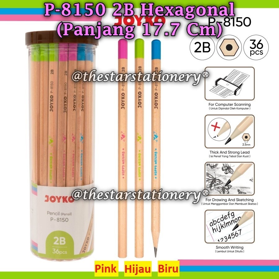 

(1 Biji) Pensil JOYKO P-8150 2B BISA PILIH MOTIF / Pencil Pensil Joyko P-8150 Happy Writing (1 Biji)