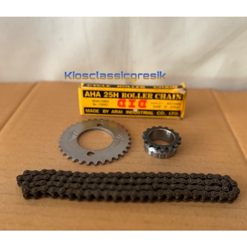 Rantai Keteng Kamprat Tiger Stroke up Model CB 100 102 Mata DID Japan Gir Timing Sentrik CB GL