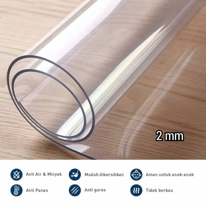 Taplak Mika Bening transparan 2 mm waterproof - 2 mm, 40×100 cm