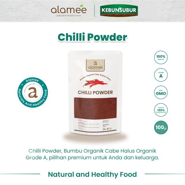 

ALAMEE Bubuk Cabe Halus Bumbu Dapur Instan Chilli Powder Chili Cabai Seasoning Organik 100 Gram kebunsubur Kebunsubur