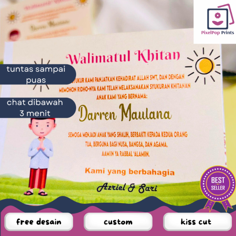 Opikapip STIKER SYUKURAN KHITANAN / KHITANAN NASI BOX / TASYAKUR KHITANAN / KHITAN