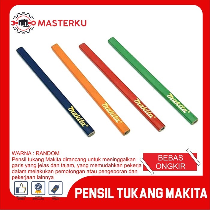 

PENSIL TUKANG MAKITA / Pensil Kayu / Pensil Tukang Kayu / Pensil Teknik / Pensil Ubin