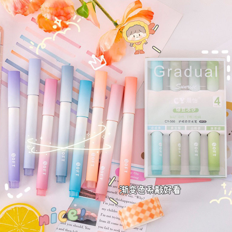 

SURABAYA WINZIGE 1 SET ISI 4 HIGHLIGHTER GRADUASI WARNA SOFT LEMBUT AESTHETIC STABILO/ 1 SET STABILLO SKETCH MARKER ART PAINTING