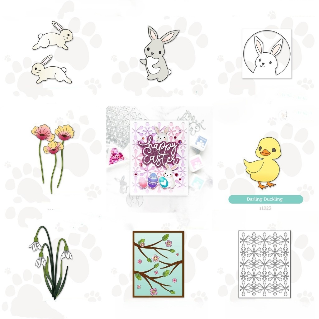 

Poppies Rabbit Bunny Flower Cut Die DIY Scrapbooking Photo Album Craft Decorat Paper Card Template Supplies Handcraft Gift Card