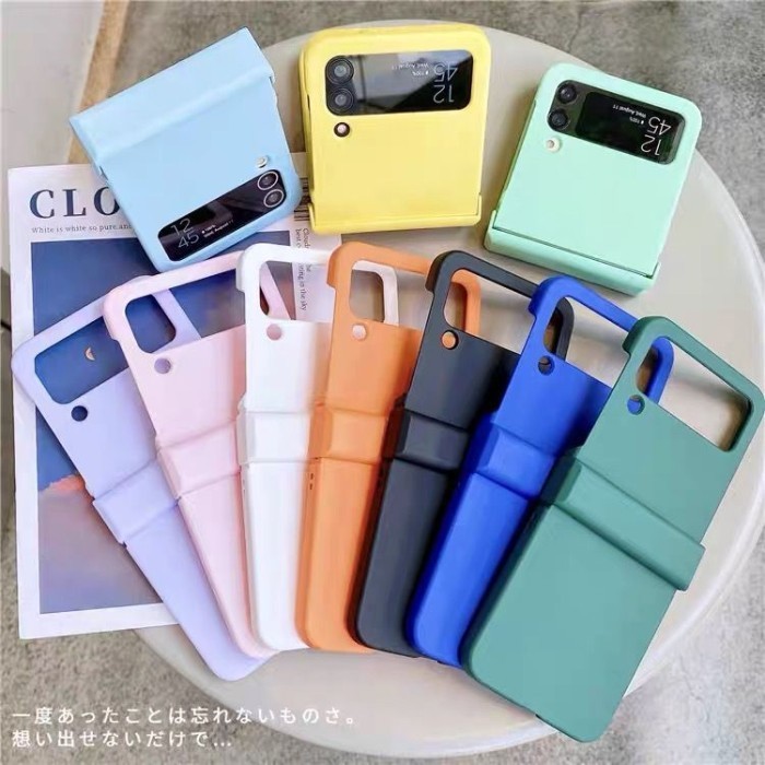 Hard Case Samsung Z Flip 3 4 Silikon Silica Gel Hinge Macaron Candy - Putih, Z Flip 3