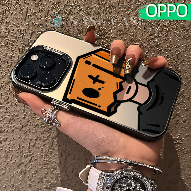 Tag Basket Glossy Hologram PC Case OPPO A18 A57 A16 A15 A17 A60 A3x A3s A5s A54 A53 A12 A31 A58 A1K 