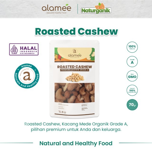 

ALAMEE Kacang Mede Panggang Premium Grade A Oven Matang 70g Naturganik