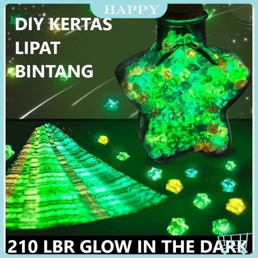 

Ready 210 Pcs lembar Kertas Origami Kertas Bintang Star Paper Origami Paper Quilling Luminous Glown in the Dark