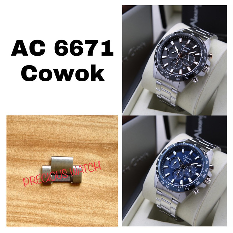 Sambungan Tali Rantai Jam Tangan Alexandre Christie Original AC 6671 Cowok