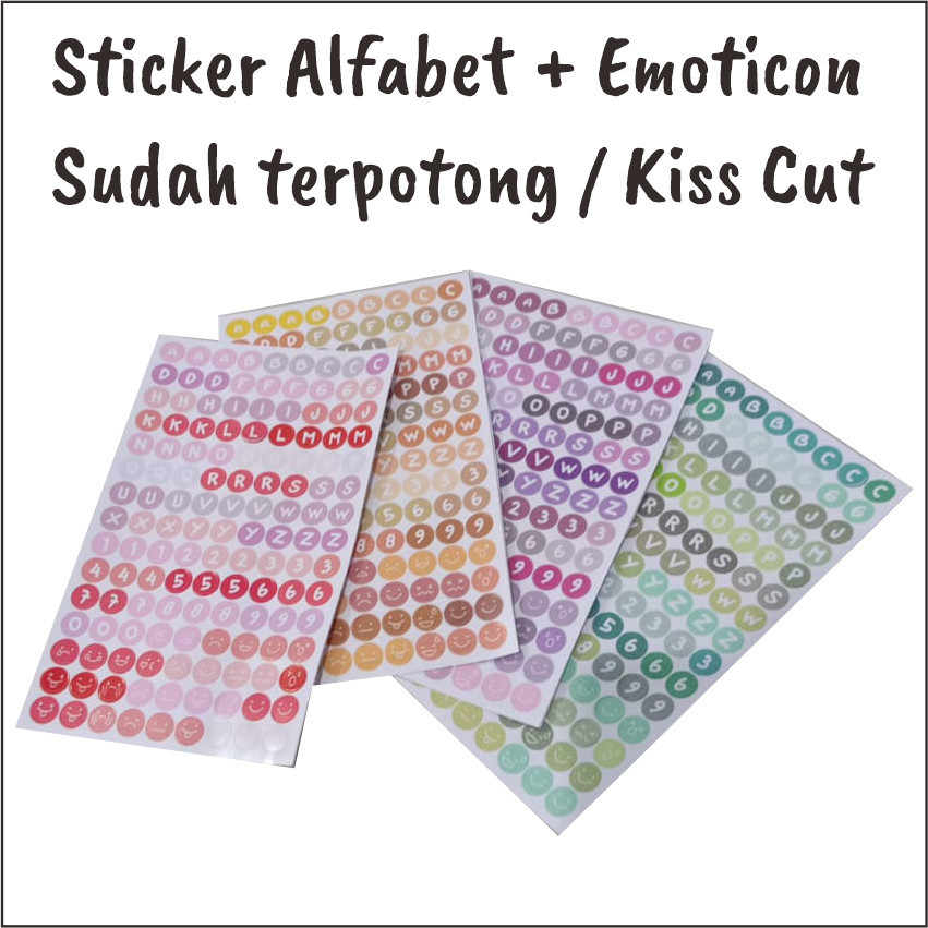 

Stiker Sticker Huruf Abjad Angka Multi Warna DIY Huruf Deco Alphabet Number Aesthetic Sheet Kiss Cut