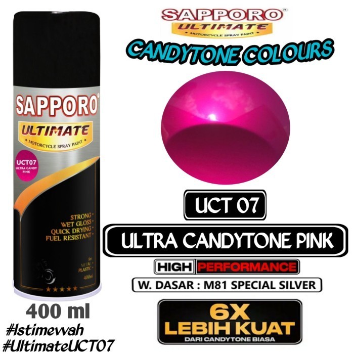 

UCT07 ULTRA CANDY PINK SAPPORO ULTIMATE 400ml Cat Semprot Pylok Pilok