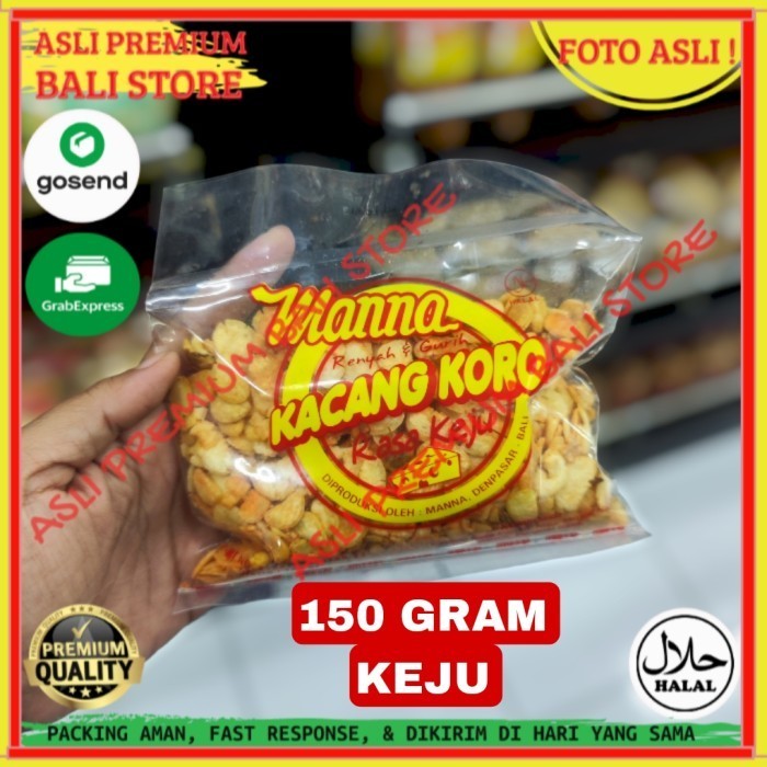 

OLEH OLEH MAKANAN CEMILAN CAMILAN SNACK KULINER KHAS ASLI ORI ORIGINAL BALI KACANG KORO KEJU 150 GR GRAM