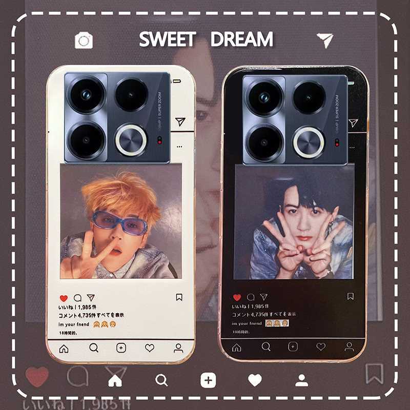 Untuk Infinix Note 40Pro + 40S Phone Case Silicone Glossy Transparan Photo Frame Design untuk Infini