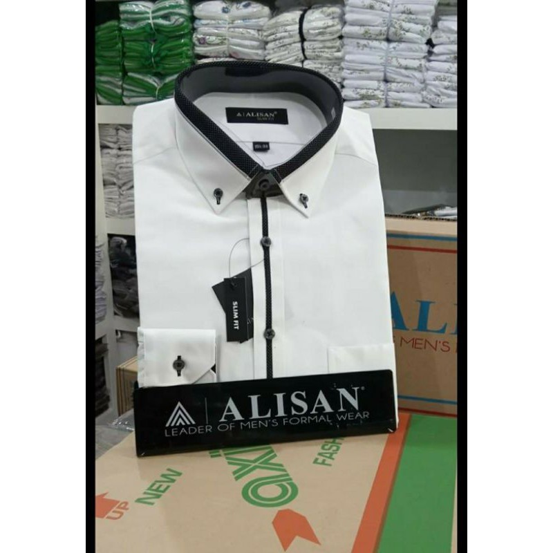 Kemeja Alisan Polos Motif Slimfit, Kemeja Alisan Polos Slimfit, Kemeja Alisan Putih Slim