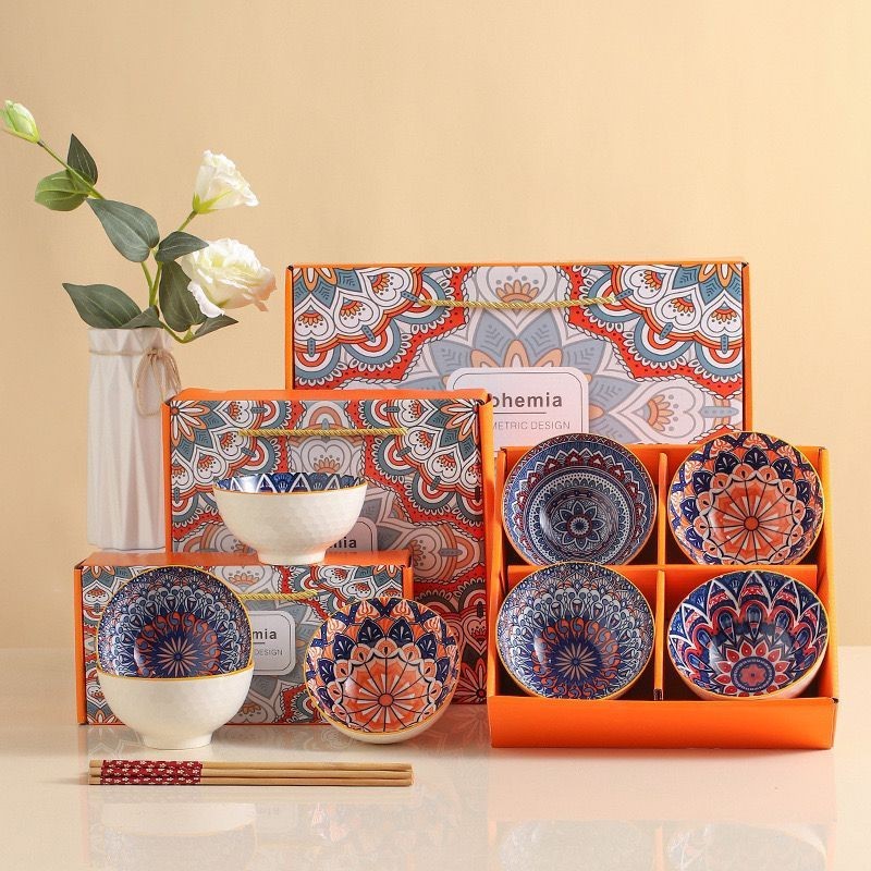 

[SERBAKLIK]HAMPERS Gift Set Piring Mangkuk Keramik Parsel Lebaran Kado Hadiah -set 4 pcs\ Set 6 pcs