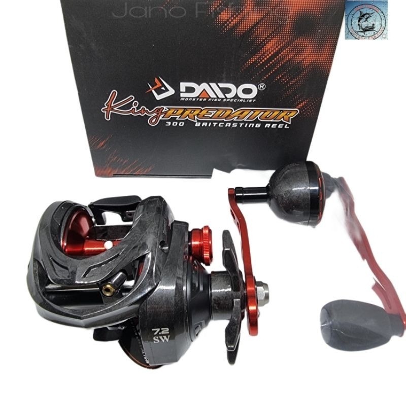 cuci gudang reel daido king predator 300l handle kiri