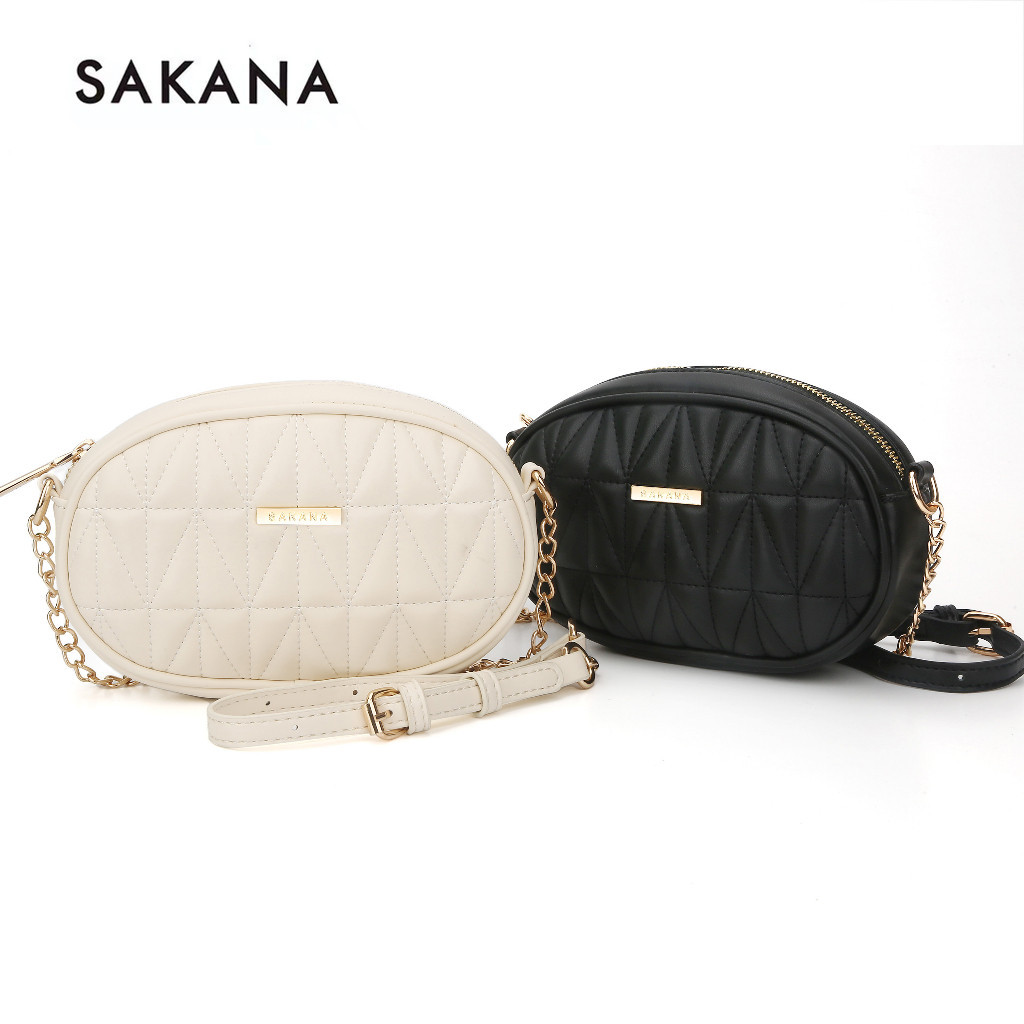 Original SAKANA -Tas Selempang Wanita Oval Bulat | Sling Bag Pesta - Nuber Sling Bag#20023