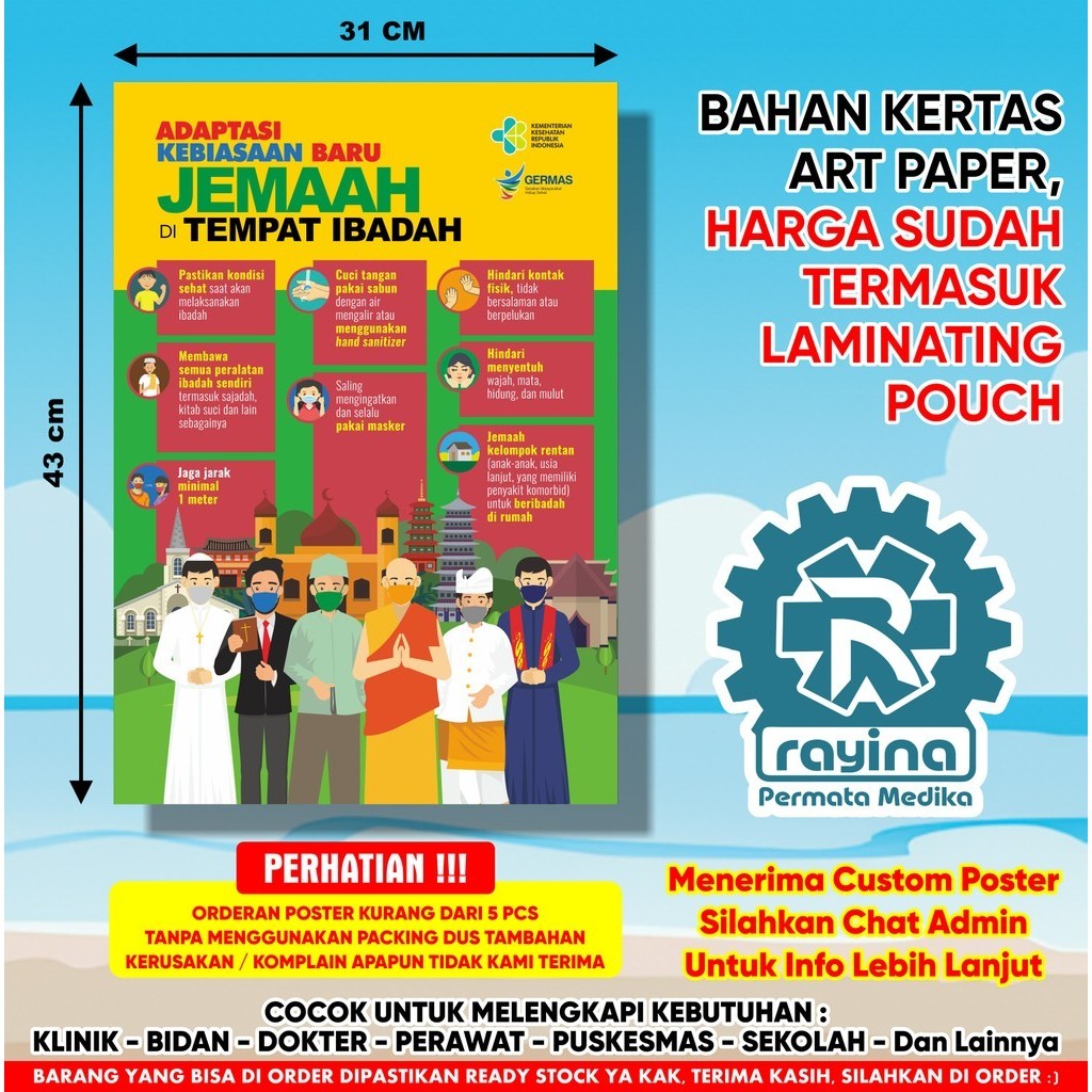 Poster Adaptasi Kebiasaan Baru Jemaah di Tempat Ibadah