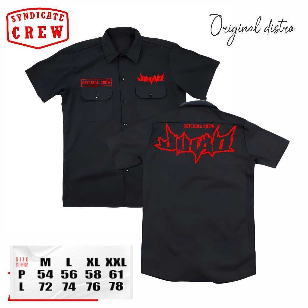 KEMEJA LENGAN pendek BAND JIHAD terbaru orginal distro - kemeja pendek hitam METAL distro