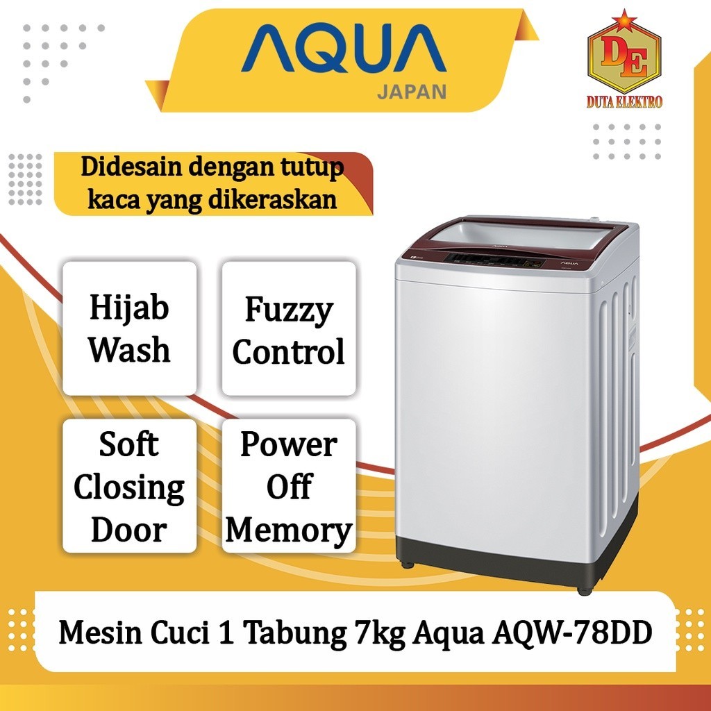 Mesin Cuci 1 Tabung 7kg Aqua AQW-78DD
