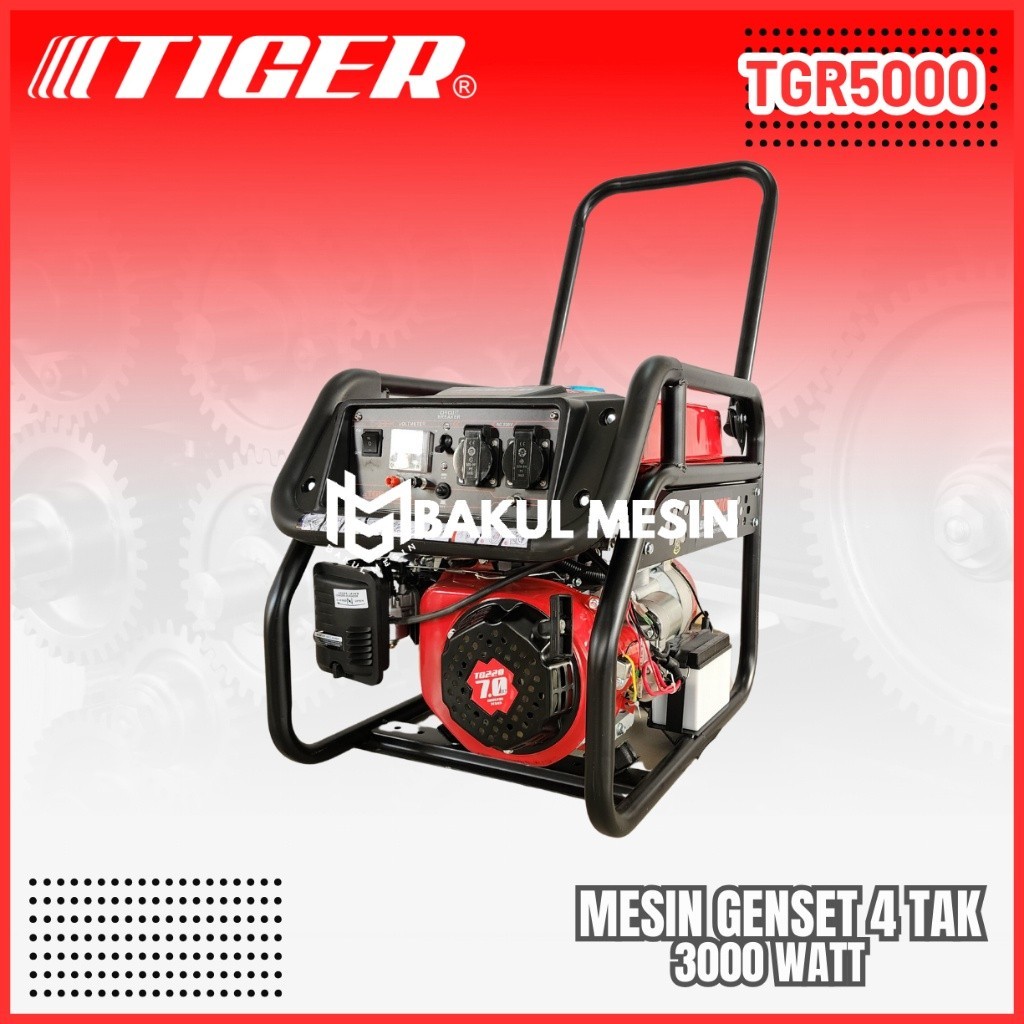 Promo TIGER TGR5000 Mesin genset bensin 3000watt generator set TGR 5000