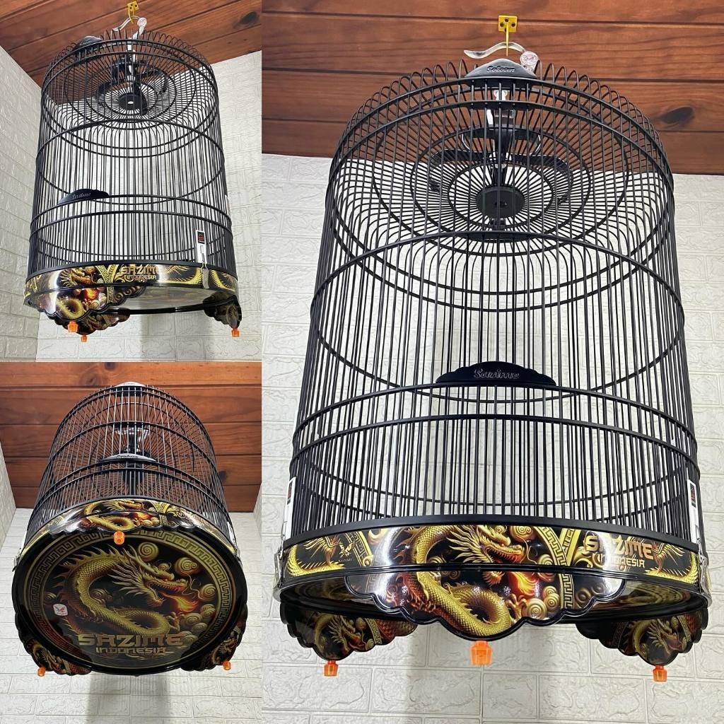 SAZIME PVC DECAL ( FREE PACKING KAYU ) SANGKAR BURUNG BULAT MURAY / MURAI BATU SAZIME DECAL