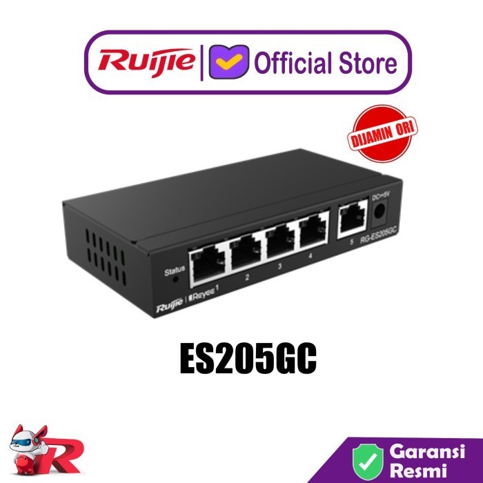 Ruijie RG-ES205GC, Switch Cerdas Cloud Manage 5-Port Gigabit Non-PoE