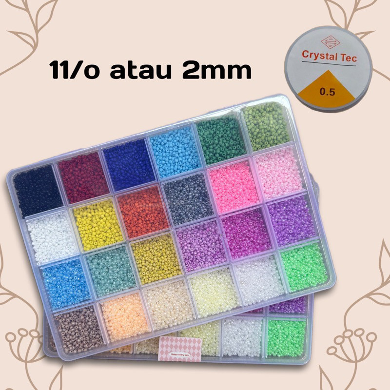 Frozen I VARIASI 15 ready saffron 24 sekat mote pasir 11/o 2mm ceylon doff bahan gelang kalung strap