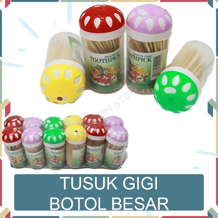 BIGTON Tusuk Gigi Botol Besar Bambu Tooth Pick Bamboo Higienis LionStar Plastik Berkualitas Murah Ta