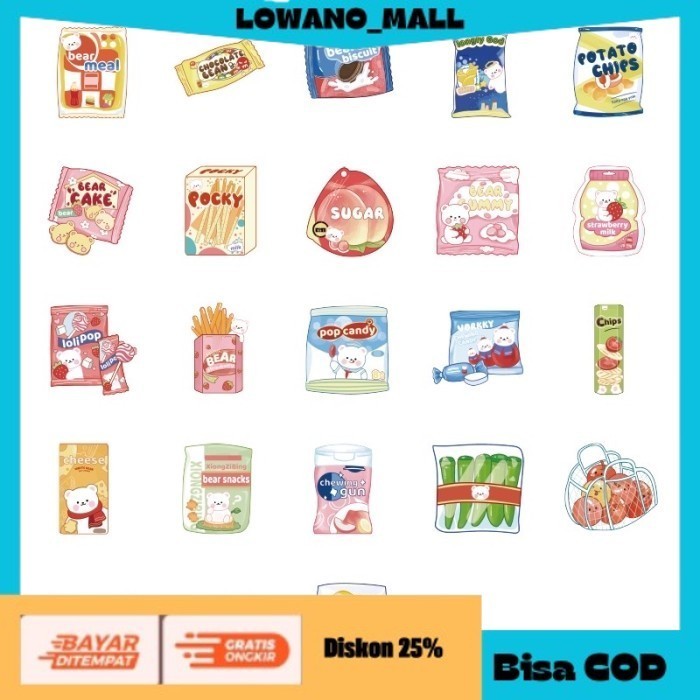 

[[LOWANOMALL6]] TERLARIS 45 Pcs Sticker Pack Bear Korean Style Cute Deco Stiker Beruang 7 BLUE BEAR COD