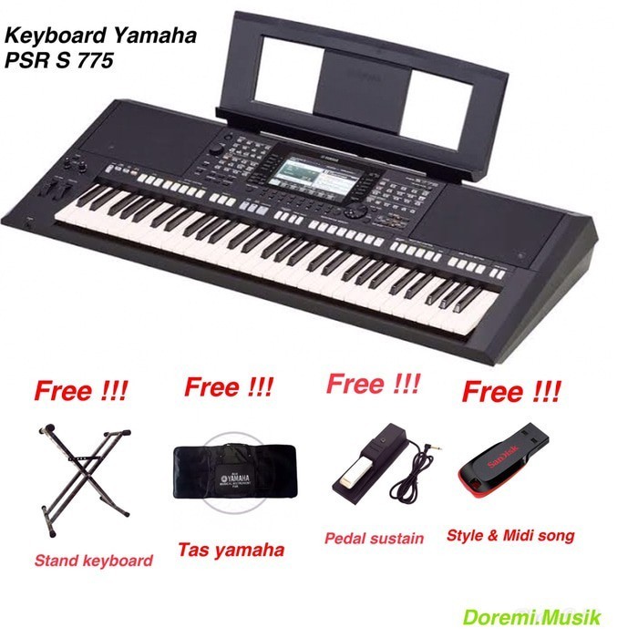 PROMO SPESIAL Keyboard Yamaha PSR S775 Original resmi Paket Complete