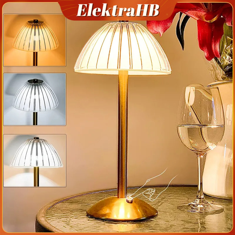 Lampu Meja Kristal Lampu Meja Kuncup Bunga LED Modern Lampu Lampu Meja Aesthetic Lampu Tidur Jamur