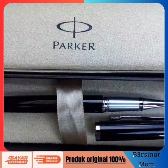 

[[KUALITAS TERBAIK]] Pulpen Parker IM Roller Ball LQ Black Crome Trim Klip Silver Original COD
